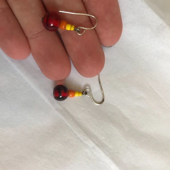 3/$15 Unique Artisan Red, Yellow, Orange Baubles - Picture 3 of 3